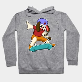 Dog as Skater with Skateboard Hoodie